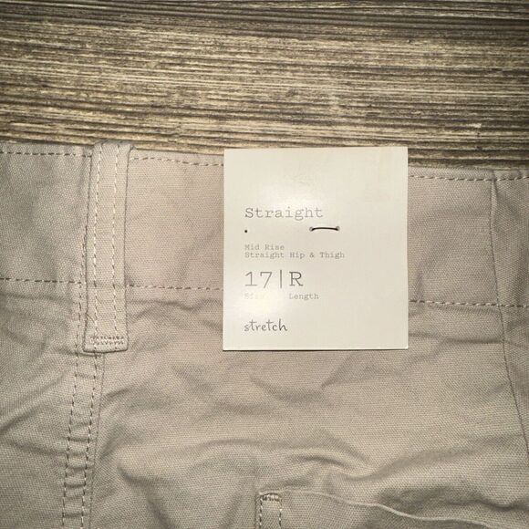 Women's Mid-Rise Relaxed Straight Leg Chino Pants - A New Day Beige 17. NWT. 3 - Picture 5 of 6